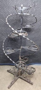 lot 312 image: Spiral, Twisted Metal, Multi-Tier Plant Stand  M