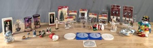 lot 307 image: Assorted Miniatures and Ornaments Barbie, Harry Potter, Santa, Snowmen, Cardinal, Goebel, and More   M
