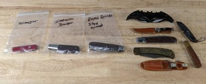 lot 40 image: Pile of (10) Pocket Knifes Imperial Barlow, Batman Double Blade and More M