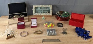 lot 13 image: Assortment of Costume Jewelry Earrings, Rings, Necklaces Etc. M