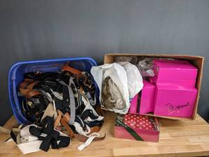 lot 328 image: A Variety of Womens Belts and Wigs  Z