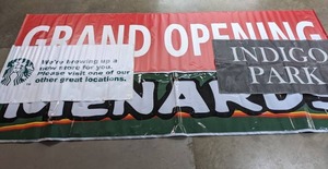 lot 67 image: (4) SignsBanners Starbuck, Indigo Park, Menards and Grand Opening E