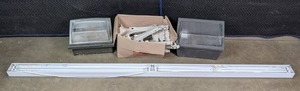 lot 71 image: White Light Fixture, Lamp Holders and Panel System Office Furnishing Accessories E