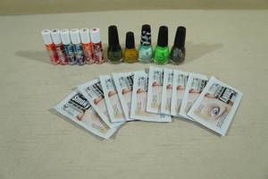 5 China Glaze Nail Polish with Blossom Lip Gloss and Under Eye Patches