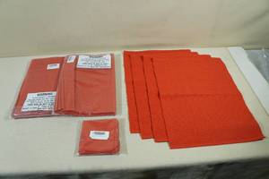 12 Design Imports Place Mats with Napkins -Habanero Red