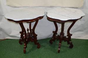 2 Marble Top Side Tables
