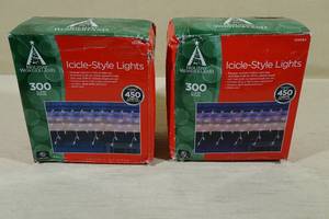 2 Icicle-Style Light Sets -Clear Bulbs