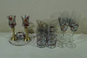 Romania Milano Crystal Mosaic-Stained Glass Table Set