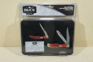 Buck Knives 382 Trapper and 385 Toothpick Combo in Collectors Tin