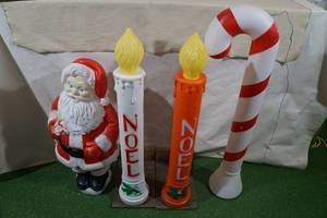 IndoorOutdoor Christmas Decorations -Santa, Candles, Candy Cane