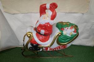 Santa Sleigh Light Up Blow Mold Decoration