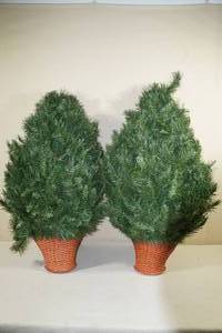 2 Wall Hanging Christmas Tree Baskets