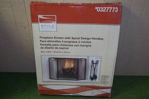 Style Selections Fireplace Screen with Spiral Design Handles