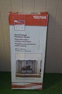 Style Selections Scroll Design Fireplace Screen