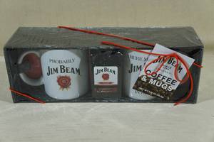 Jim Beam Coffee And Mugs Set -Bourbon Flavored Coffee