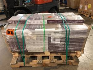 Pallet of 28 cases Hom Decorators Memphis Light Oak 8 mm Thick x 7-23 in. Wide x 50-58 in. Length Laminate Flooring (21.26 sq. ft.  case)
