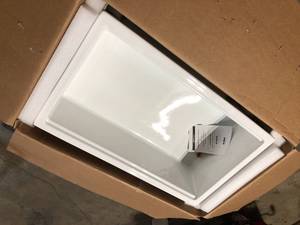 Kraus Turino Gloss White Fireclay 33 in. Single Bowl Drop-InUndermount Workstation Kitchen Sink customer return see pictures