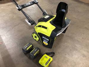 Ryobi  40v Single Stage Brushless Cordless Electric Snow Blower with 2 Batteries and charger included see pictures