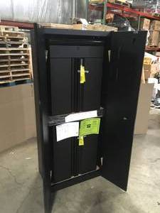 Husky 4-Piece Regular Duty Welded Steel Garage Storage System in Black (78 in. W x 75 in. H x 19 in. D) Open Box Customer Return see pictures