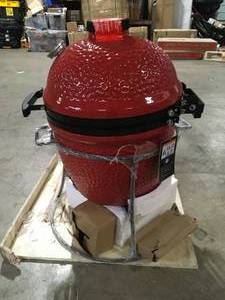 Kamado Joe Joe Jr. 13.5 in. Portable Charcoal Grill in Red with Cast Iron Cart, Heat Deflectors and Ash Tool customer return review pictures