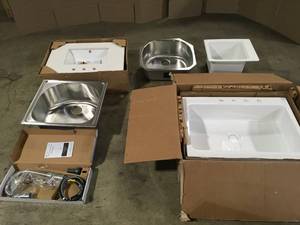 Lot of assorted sinks various models and conditions review pictures customer returns