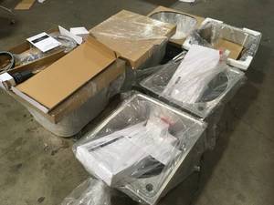 Lot of assorted sinks various models and conditions review pictures customer returns