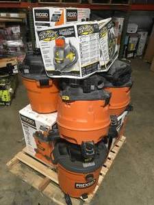 Pallet with assorted shop vacs various models and conditions customer returns