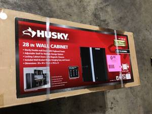 HuskyReady-to-Assemble 24-Gauge Steel Wall Mounted Garage Cabinet in Black (28 in. W x 29 in. H x 12 in. D)
