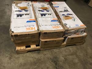 Pallet with assorted shelving units various models and conditions see pictures