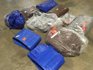 Lot of assorted Tarps various sizes open pkg see pictures