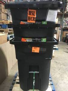 Lot of 3 Toter 96-Gal. Black Bear-Tight Wheeled Trash Can review pictures