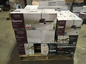Pallet with assorted Home Decorators ceiling fans customer returns review pictures