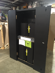 Husky 3-Piece Regular Duty Welded Steel Garage Storage System in Black (54 in. W x 75 in. H x 19 in. D) see pictures Customer Returns See Terms on Auction