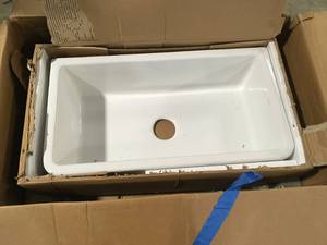 lot 6 image: La Toscana Farmhouse Apron-Front Fireclay 33 in. Single Basin Kitchen Sink in White review pictures
