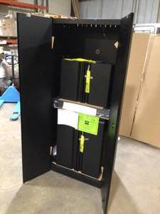 lot 27 image: Husky 3-Piece Regular Duty Welded Steel Garage Storage System in Black (54 in. W x 75 in. H x 19 in. D) Customer Returns See Pics