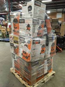 lot 37 image: Pallet of Assorted Ridgid Shop Vacs - Various Models and Conditions - customer returns Review all pictures