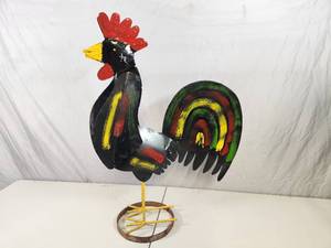 Handmade Recycled Metal Large Chicken  Rooster