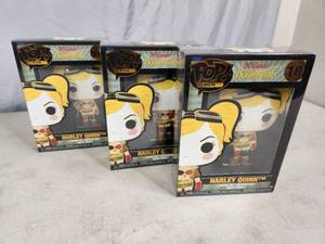3 New Funko Pops DC Comics Harley Quinn Enamel Pins