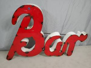 New Handmade Recycled Metal Bar Sign
