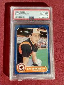 Graded & Slabbed 1986 Fleer Cal Ripken Card - PSA8