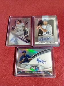(3) Certified Autographed Baseball Cards