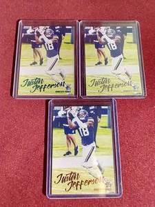 (3) 2020 Panini Justin Jefferson Rookie Cards - Silver, Green & Gold