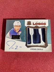 Autographed Jordan Eberle Game Used Logo Patch Card - #d50