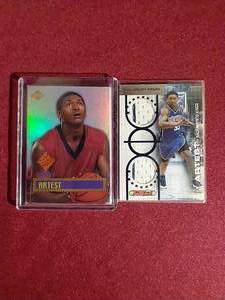 (2) Ron Artest Relic Cards - One #d199