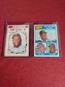 (2) Hank Aaron Cards