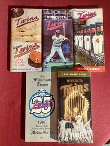(5) Vintage Minnesota Twins Media Guides - Mostly 1980s