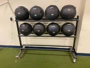Rack of SPRI Medicine Balls