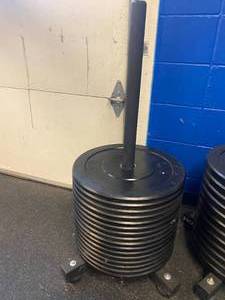Stack 16 10lb Bumper Plates With Rack