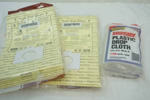 plastic drop cloth, vacuum bags