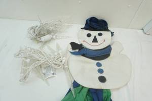 snowman wind sock , icicle lights